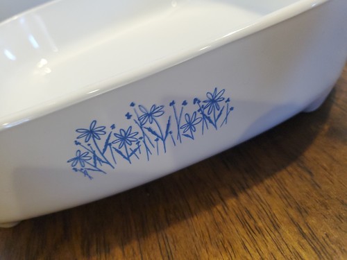 Vintage Corning Ware Microwave Footed Browning Dish 10 x 10 x 2 w/ Glass Cover - Picture 6 of 15