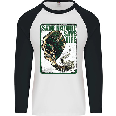 Save Nature Environment Climate Change Life Herren L/S Baseball Maglietta