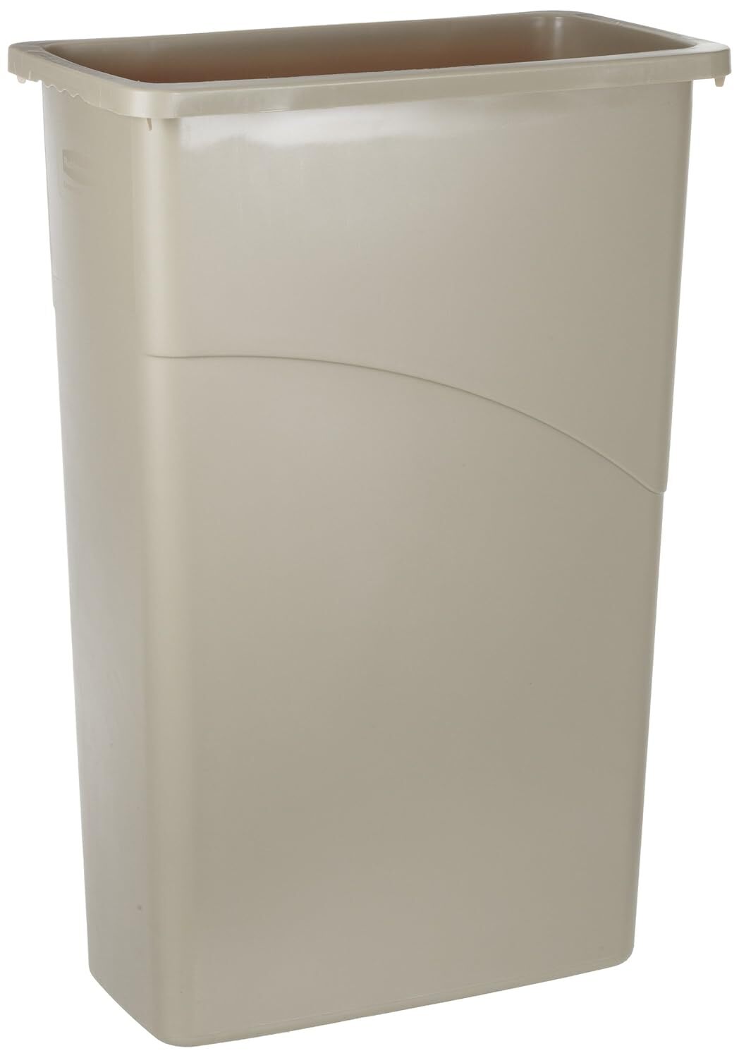 Commercial Slim Jim Waste Container, Rectangular, Plastic, 23 Gallons, Beige (35