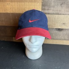 Vintage Nike Swoosh Red And Blue Hat Grey Tag Y2k Just Do It