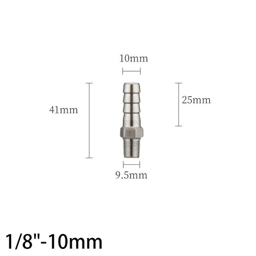 Stainless Steel Male Thread Fitting Straight Barb Hose Tail Connector 6mm~50mm - Picture 15 of 58