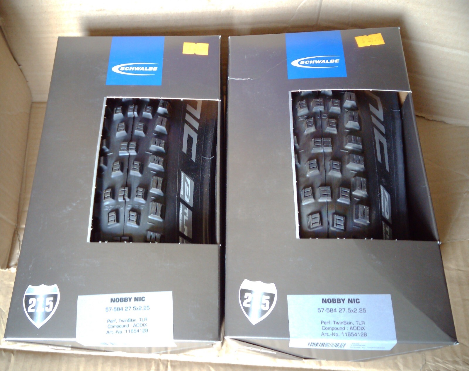 2 x NOS SCHWALBE NOBBY NIC  27.5 x 2.25 (57 - 584) ADDIX  FOLDING TYRE HS602