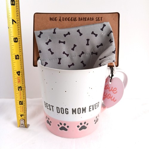 Sheffield Home "Best Dog Mom Ever" Mug And Doggie Bandana Set, Extra Large NEW - Picture 4 of 4
