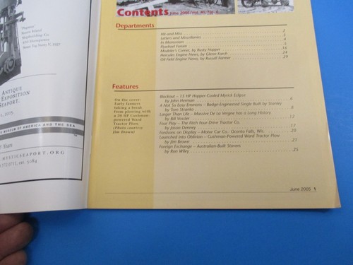 Gas Engine Magazine June 2005 Ward Tractor Plow Vol 40 No 6 M4869 - Bild 2 von 2