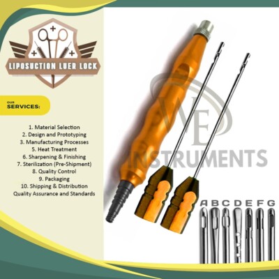 Super Luer Lock Fitting Cannulas with Brown Handle Fat Extraction Liposuction