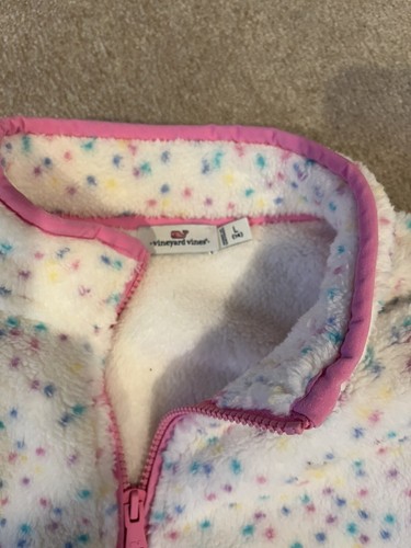 VINEYARD VINES Little Girls 1/4 Zip FLEECE SWEATER Light Heather Gray Size 5 - Picture 2 of 3