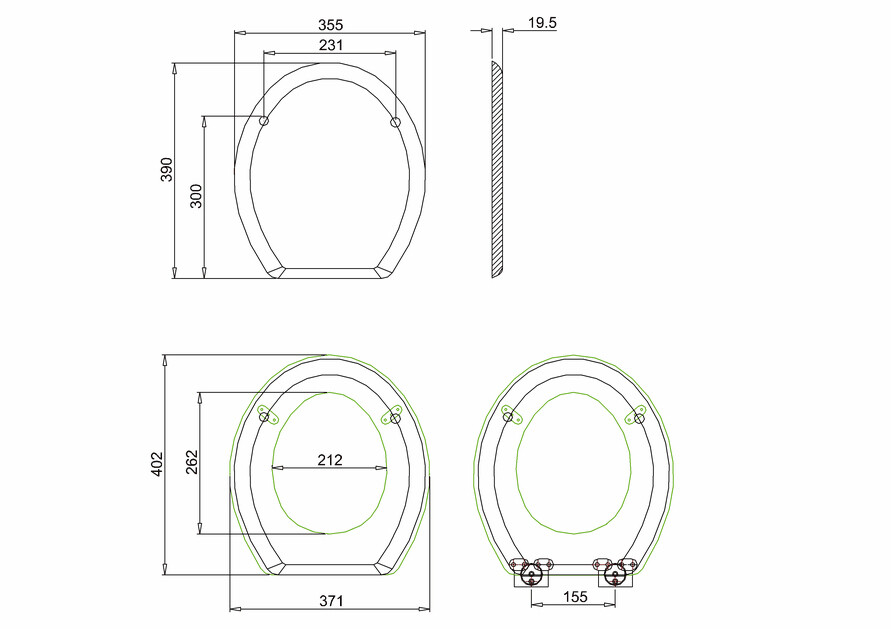 Burlington Chrome Soft Close Toilet Seat Matt White S45 for sale online