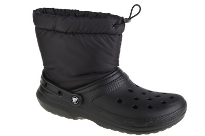 Schneestiefel Damen, Crocs Classic Lined Neo Puff Boot, Schwarz