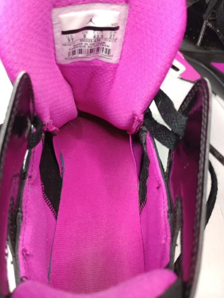 Zapatos de baloncesto Jordan Nike Flight Club 91 555333-028 negros fucsia niñas talla 9 años Foto 3 de 4