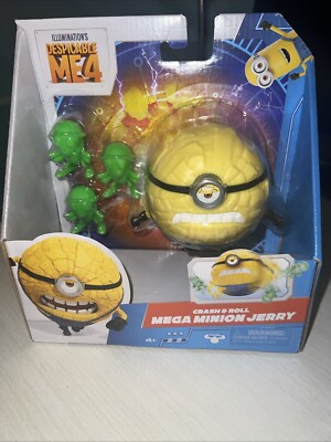 NEW! Illumination's Despicable Me 4 Crash & Roll Mega Minion Jerry Action Figure