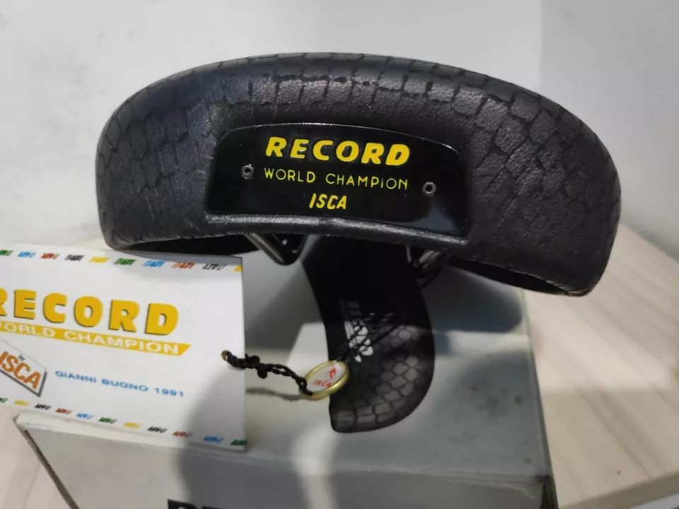 Selim de couro Iscaselle Record novo na caixa Eddy Merckx Columbus Campagnolo gravador - Imagem 4 de 4