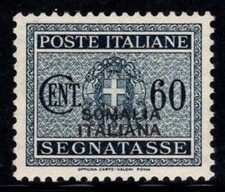 Somalie 1934 Sass. 59 Neuf * MH 100% timbre-taxe 60 cents.