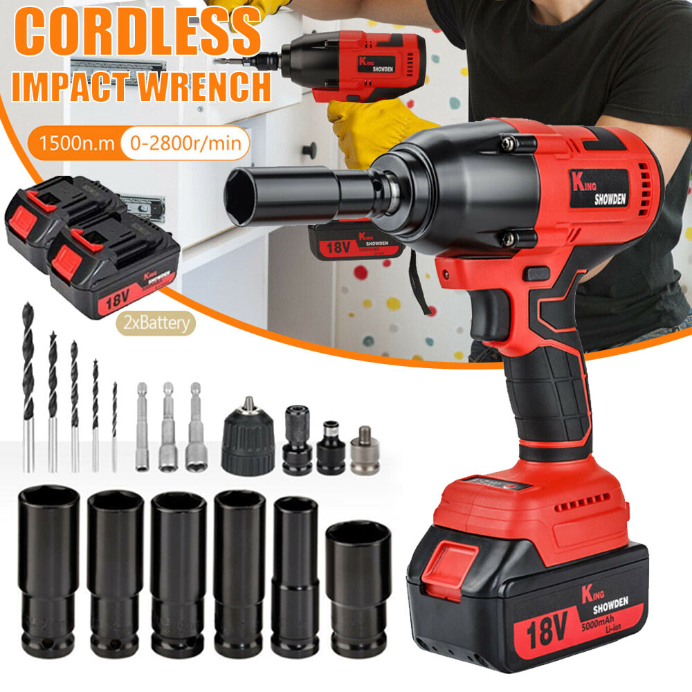 Cordless Electric Impact Wrench Gun 1/2 