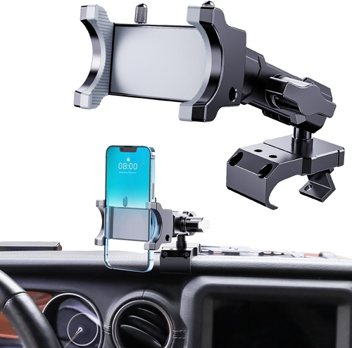 Support téléphone métal amélioré pour Jeep Wrangler JL JLU 2018-2023 et Gladiator JT 2