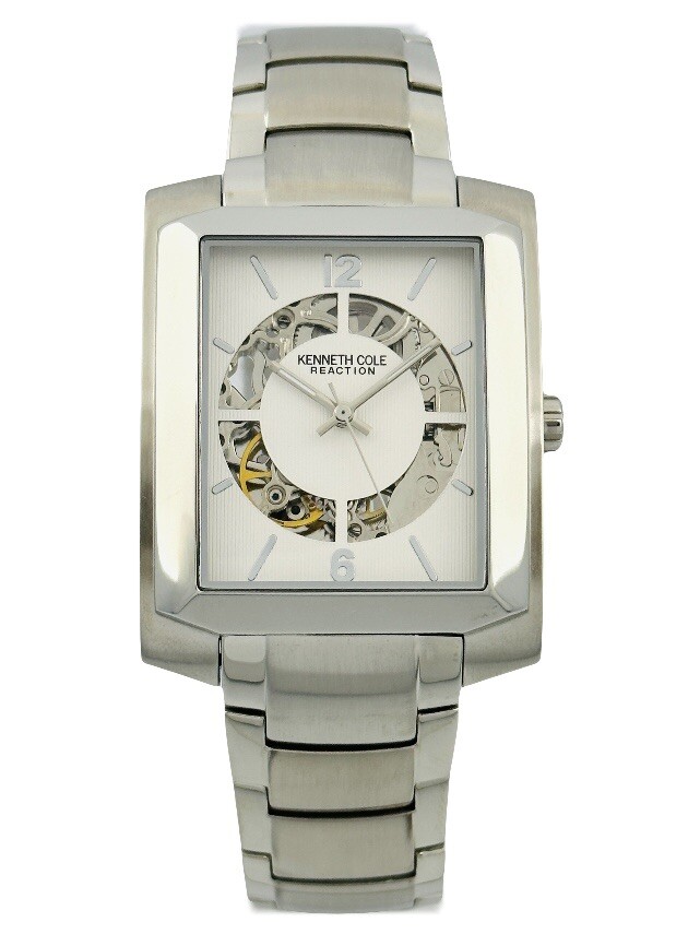 Orologio Kenneth Cole Reaction Uomo - Grigio E Arancione, Cassa 48mm, Cinturino Silicone - 5