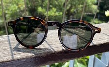 Men Round G15 polarized sunglasses Tortoise Glasses Johnny Depp Green SunGlasses