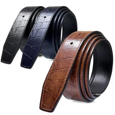 Reversible Belt Strap Replacement Genuine Leather Dress Belt Strap 1-3/8" (35mm)