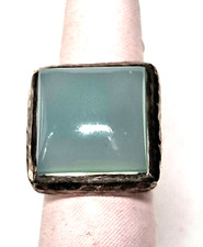 HALLMARKED 925 STERLING SILVER AND AQUAMARINE RING SIZE 6