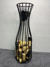 Bottle Shaped Wine Cork Holder Storage Cage Metal Cork Bottle Cap Holder