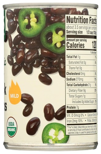 Premium Organic Spicy Black Beans, 15 Ounce - Non-GMO & Fiber-Rich - Picture 8 of 11