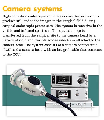 Stryker 1588-010-000 HD AIM Camera Control U & 1588-210-105 HD AIM Camera Head