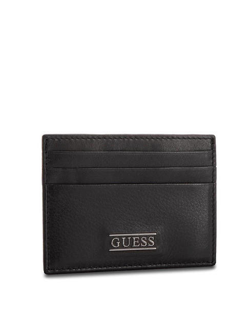 PORTA CARD GUESS new boston portacarte in pelle NERO new boston portacarte   sce