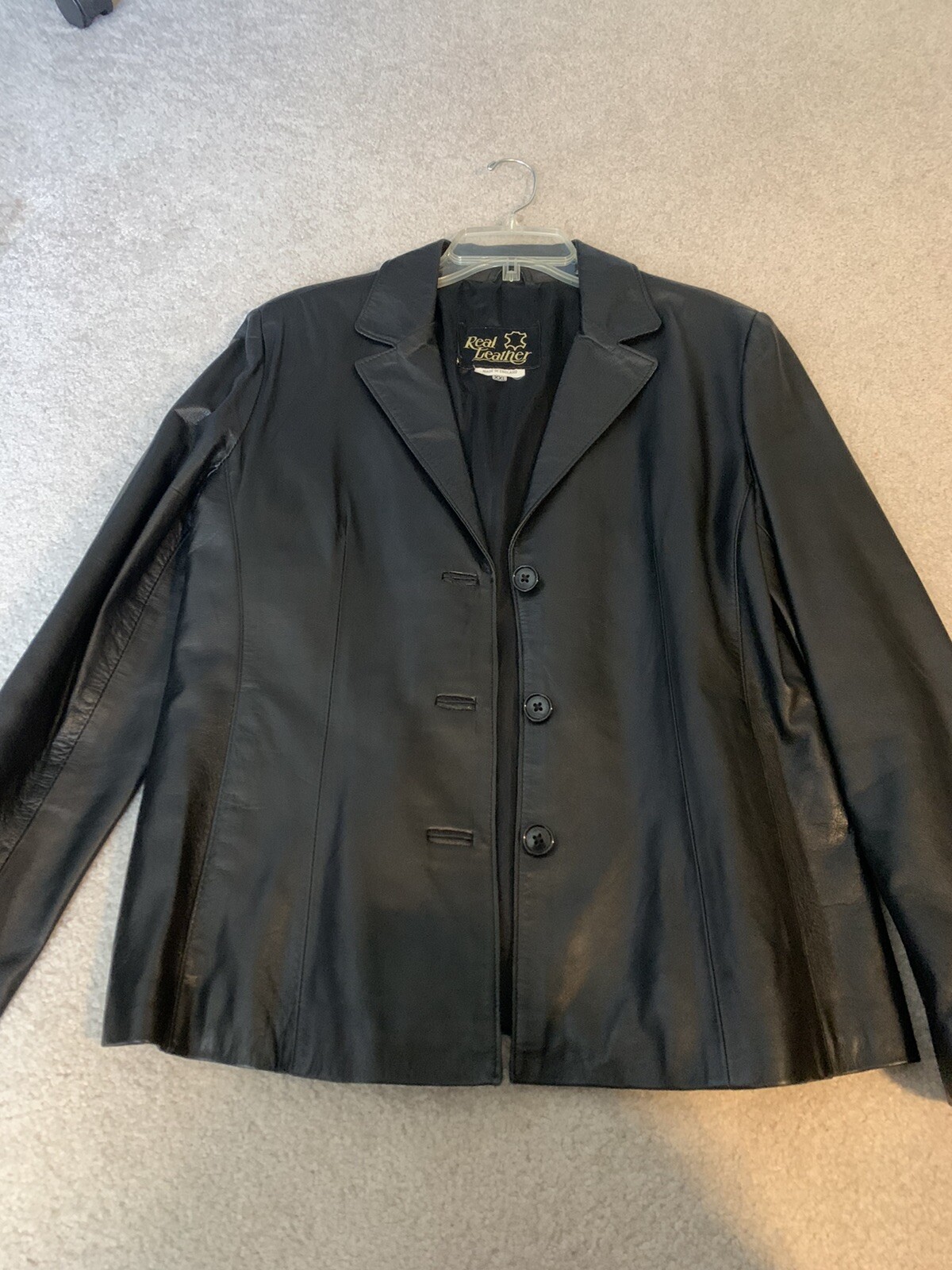 Women's Basic Real Leather Lightweight Button-Dow… - image 4