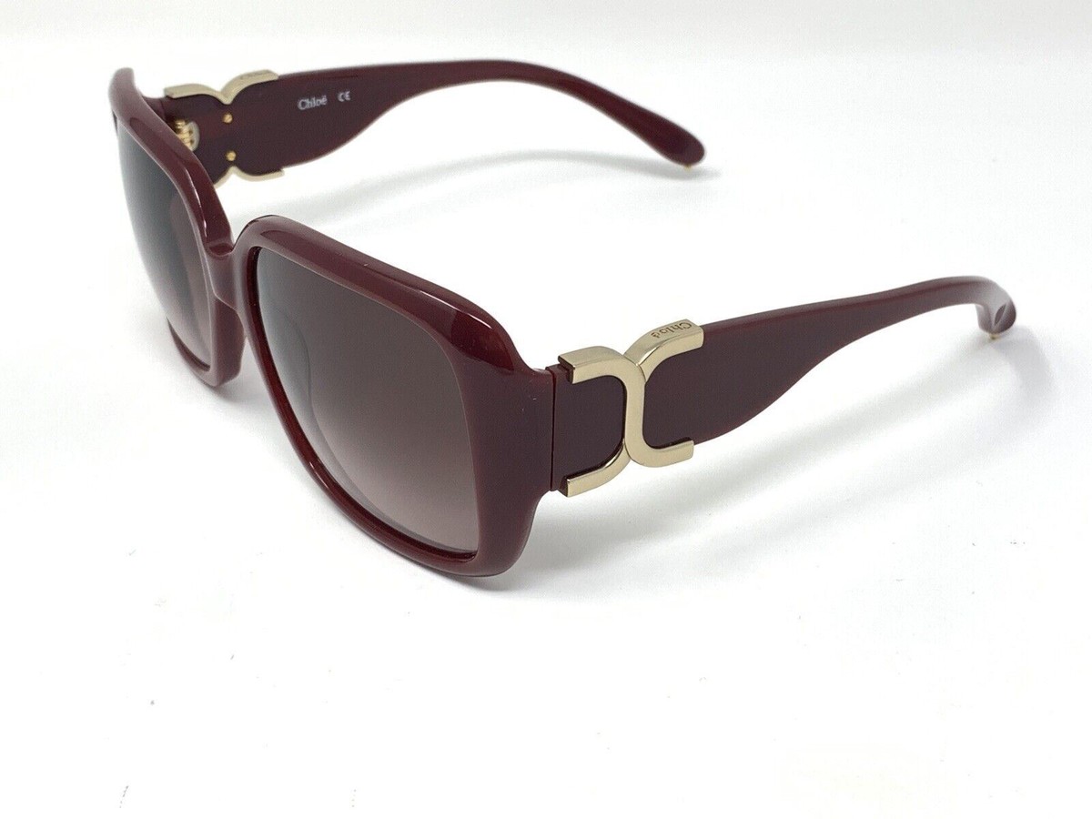 Chloe Sunglasses Square Burgundy CL 2239 C03 Size 58 [] 17-140 Oversized Sunglas Chloe Sunglasses Square Burgundy CL 2239 C03 Size 58 [] 17  main image 4