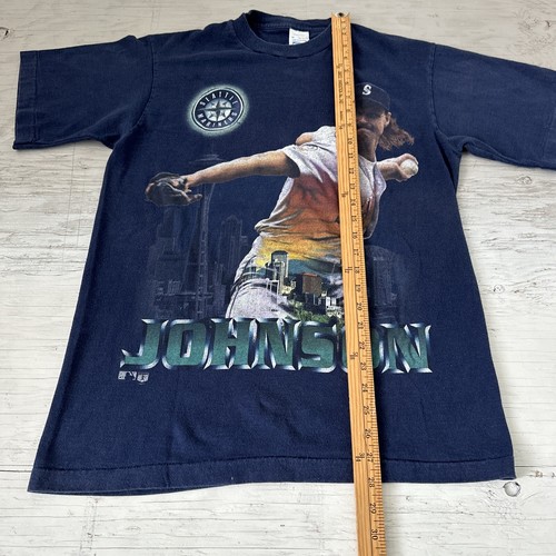 Vintage 90s Salem MLB Randy Johnson Seattle Mariners Baseball Shirt Sz Medium - Picture 11 of 18