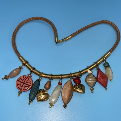 Boho Western Trible Braided Leather Cord Stones Charms
