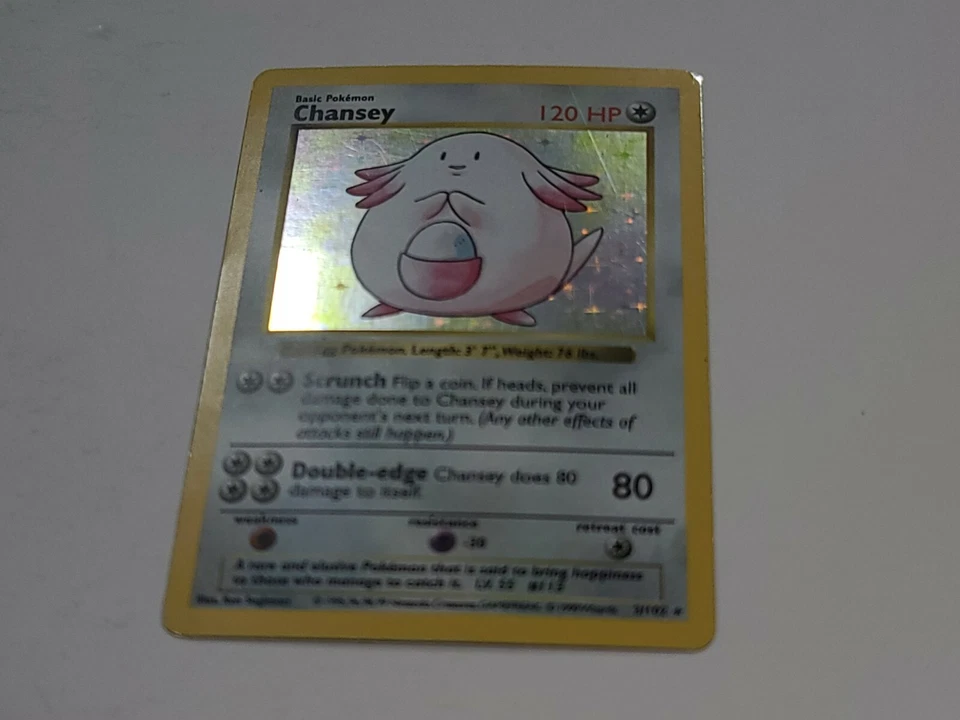Shadowless Chansey 3/102 Base Set Holo Rare Pokemon Card Original 90's Vtg - Image 4 of 4