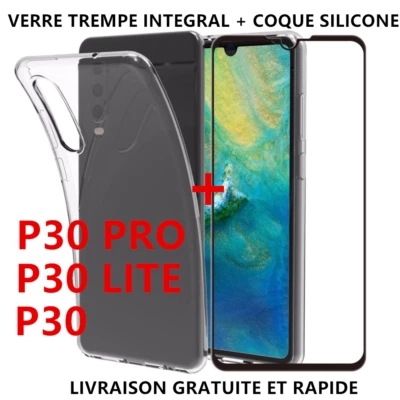 COQUE POUR HUAWEI P30PRO P30 PRO P30 LITE PRO + VITRE VERRE TREMPE INTEGRALE - Photo 1/4