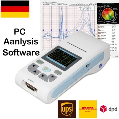 DE Stock,1-Kanal-EKG-Gerät, EKG-Monitor, Elektrokardiograph, PC-Software,ECG90A
