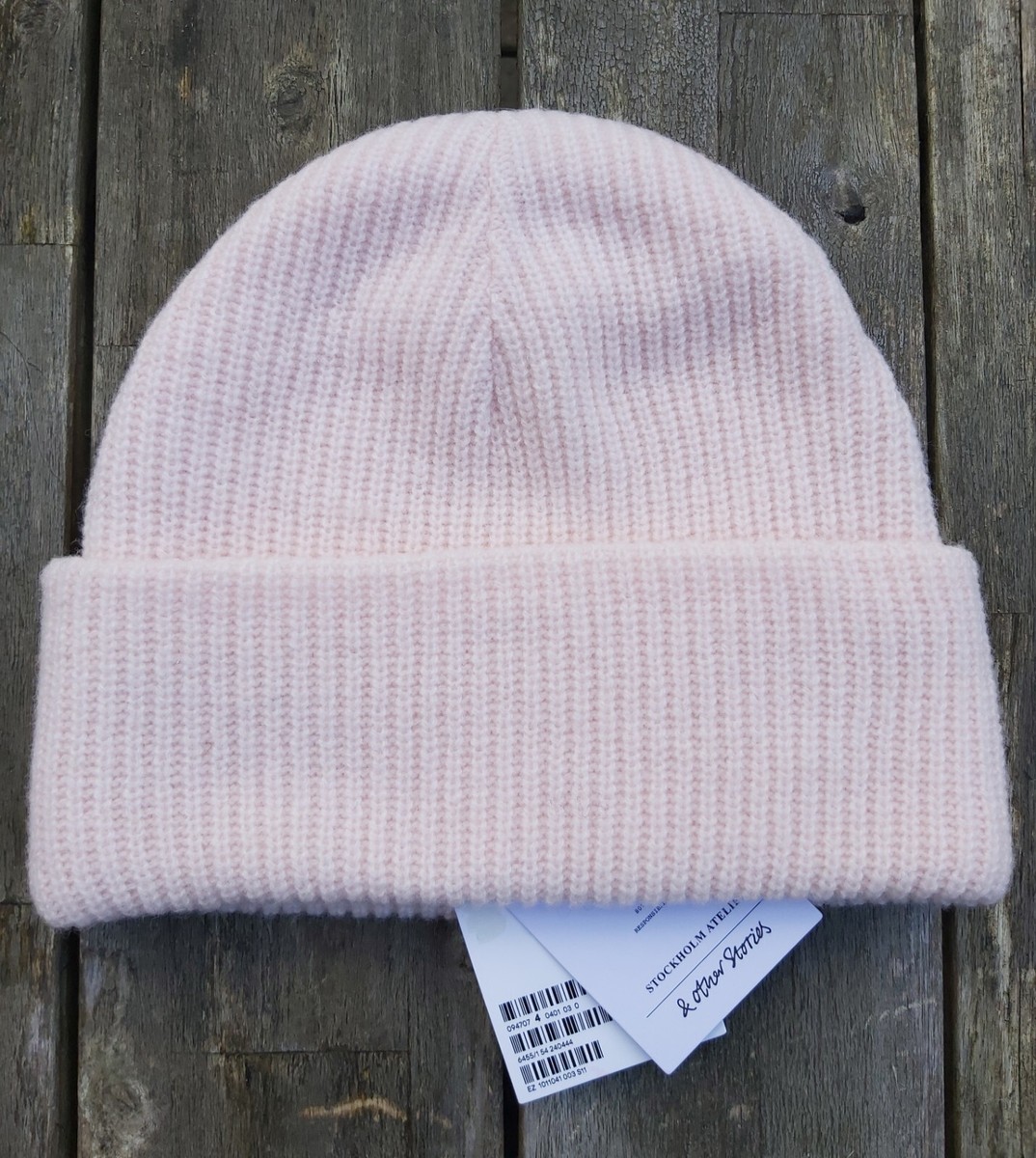 Knitted Beanie And Other Stories Cashmere Hat OTHER STORIES Stockholm ROSE  80% Wool Cuff BEANIE Hat Womens