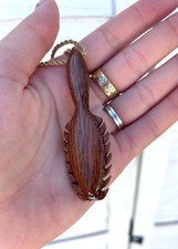 Hawaii Jewelry Koa Wood Traditional Weapon "Lei O Mano" Necklace/Choker  45017