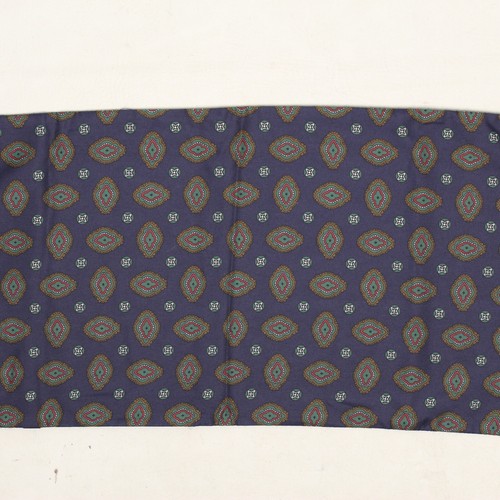 Geoffrey Beene Mens Reversible Dress Scarf Navy Blue Green Red Brown Paisley - Picture 5 of 12