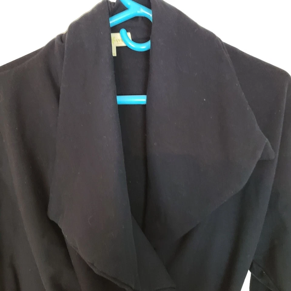 Chaqueta Blazer Amour Vert Para Mujer S Negra Soja Mezcla Algodón Orgánico Cinturón Foto 2 de 4