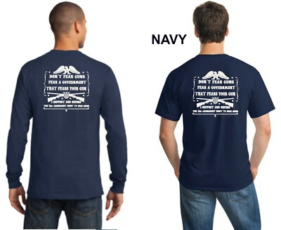 Tee-shirt Homme 2nd Amendment - Message Politique 'Don't Fear Guns' - Taille S à 4XL, Coton, Neuf