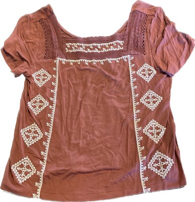 Women's American Eagle Blouse Small Soft & Sexy Short Sleeve Top