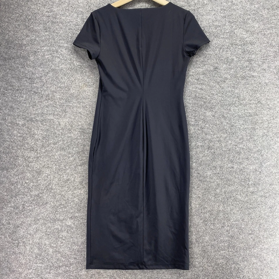 Vestido Nine West Mujer S Pequeño Negro Maxi Largo Cuello Cuadrado Manga Corta Informal Foto 2 de 4