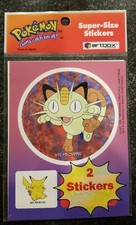 SEALED Vintage POKEMON SUPER SIZE STICKERS "Meowth" Group-1999 by artbox
