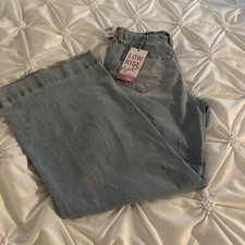 YMI Women's Jeans Wide Leg Low Rise Stretch Size 9 Light Blue