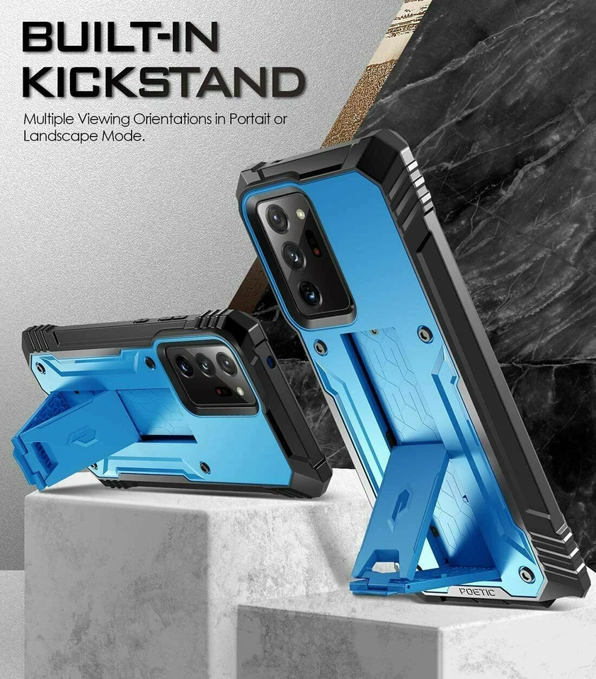 Funda protectora a prueba de golpes para teléfono Galaxy Note 20 Ultra / Note 20 con soporte Foto 4 de 4