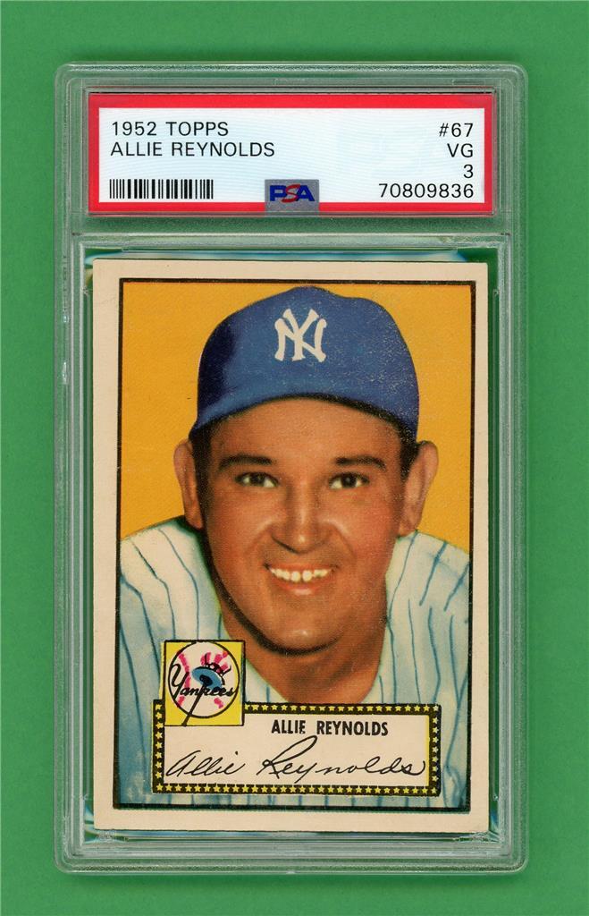 1952 Topps #67 Allie Reynolds * PSA VG 3* New York Yankees vintage baseball card