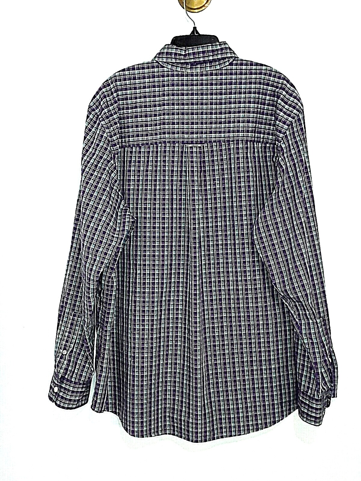 Men's CHAPS Easy Care Purple Plaid Shirt Long Sleeve Size XL/TG/EG eBay