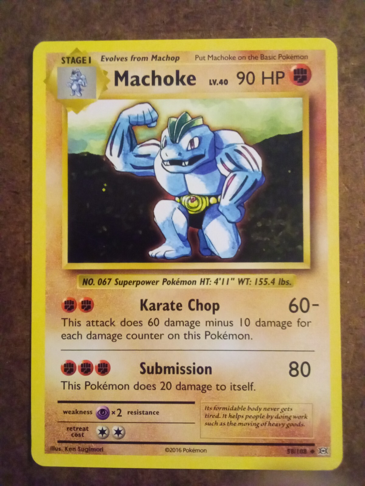 Machoke 58/108 Stage 1 Uncommon XY Evolutions Pokemon Card MP