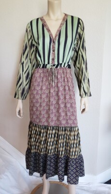 Sacred Threads Clothing Dress Nothing Matches Rayon Tiered Casual L/XL