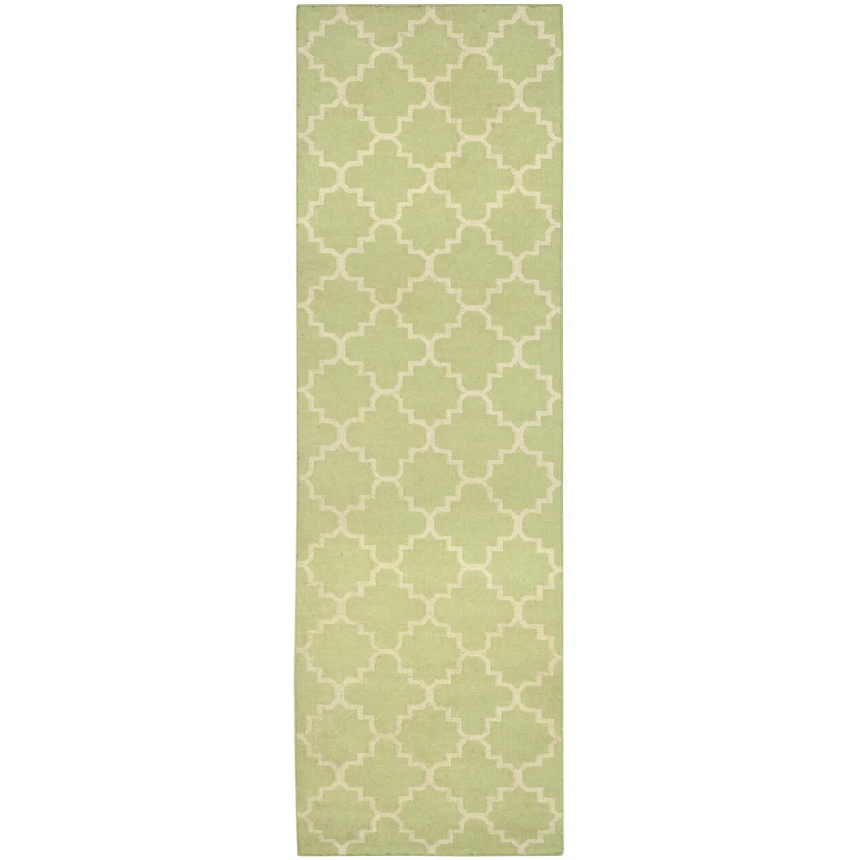SAFAVIEH Dhurries DHU554A Light Green / Ivory Rug - Image 3 of 4