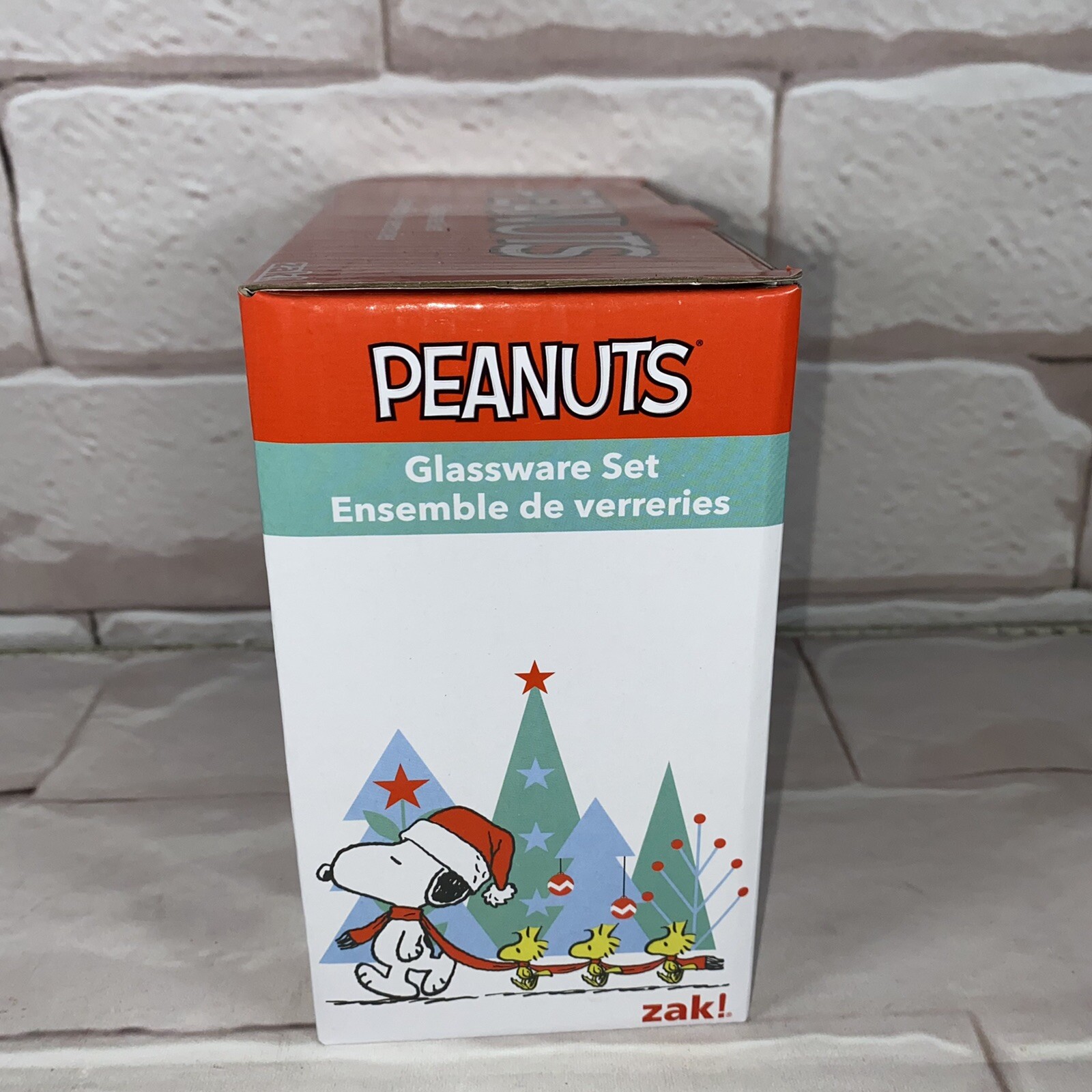 Peanuts Christmas Glassware Set by Zak (2) 16oz New In Box eBay
