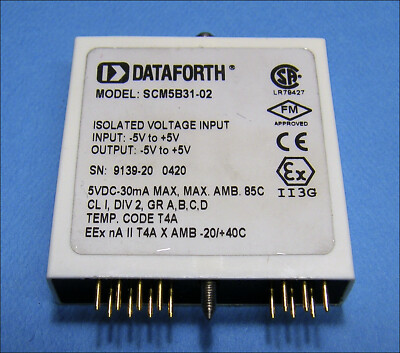 Dataforth SCM5B31-02 Isolated Analog Voltage Input Module, Narrow Bandwidth